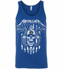 Metallica Snake Skull Oakland Raiders Logo Tank - zezetee