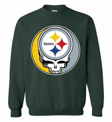 Pittsburgh Steelers Grateful Dead Logo Band Crewneck Sweatshirt - zezetee