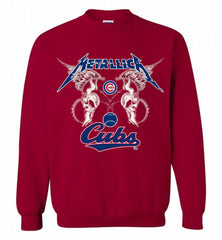 Metallica Chicago Cubs Logo Crewneck Sweatshirt - zezetee