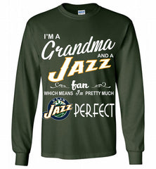 I'M A Grandma And A Utah Jazz Fans Perfect Gildan Long Shirt - zezetee