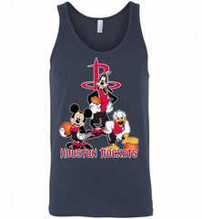 Mickey Goofy Donald Loves Houston Rockets Basketball Fans Tank - zezetee