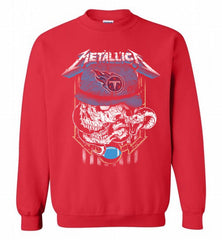 Metallica Skull Snake Tennessee Titans Crewneck Sweatshirt - zezetee