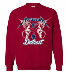 Metallica Detroit Tigers Logo Crewneck Sweatshirt - zezetee