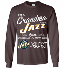 I'M A Grandma And A Utah Jazz Fans Perfect Gildan Long Shirt - zezetee