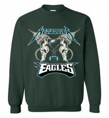 Metallica Philadelphia Eagles Logo Crewneck Sweatshirt - zezetee