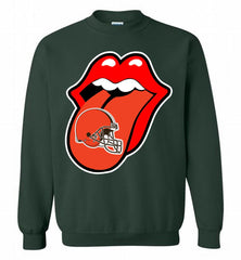 Cleveland Browns x The Rolling Stones Logo Crewneck Sweatshirt - zezetee