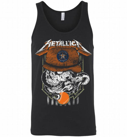 Metallica Skull Houston Astros Logo Tank - zezetee