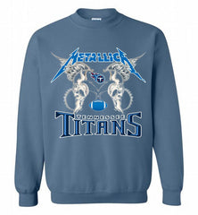 Metallica Tennessee Titans Logo Crewneck Sweatshirt - zezetee