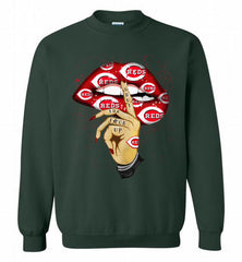 MLB Cincinnati Reds Lip Shut The Fuck Up Crewneck Sweatshirt - zezetee