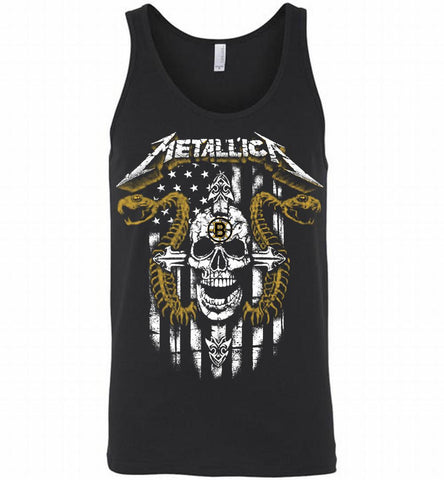 Metallica Snake Skull Boston Bruins Logo Tank - zezetee