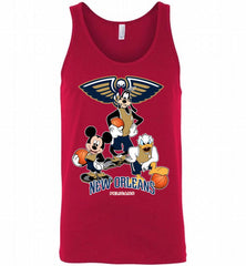 Mickey Goofy Donald Loves New Orleans Pelicans Basketball Fans Tank - zezetee