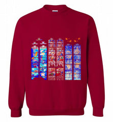3-Vitraux Cathedrale Notre Dame de Rodez Crewneck Sweatshirt - zezetee