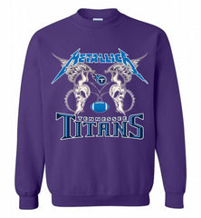 Metallica Tennessee Titans Logo Crewneck Sweatshirt - zezetee