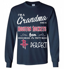 I'M A Grandma And A Houston Rockets Fans Perfect Gildan Long Shirt - zezetee