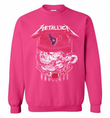 Metallica Skull Snake Houston Texans Crewneck Sweatshirt - zezetee