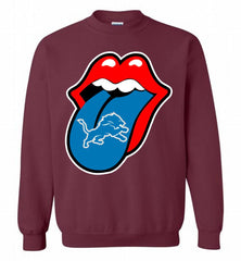 Detroit Lions  x The Rolling Stones Logo Crewneck Sweatshirt - zezetee