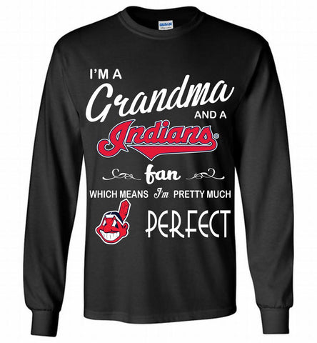 I'M A Grandma And A Cleveland Indians Fans Gift Gildan Long Shirt - zezetee