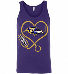 Nurse Heartbeat Baltimore Ravens Tank - zezetee