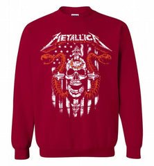 Metallica Snake Skull Chicago Bears Logo Crewneck Sweatshirt - zezetee