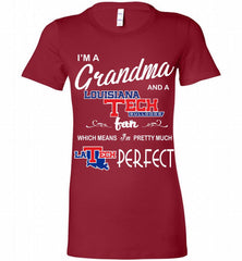 I'M A Grandma And A Louisiana Tech Bulldogs Fan Bella Ladies Tee - zezetee
