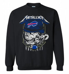 Metallica Skull Snake Buffalo Bills Crewneck Sweatshirt - zezetee