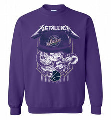 Metallica Skull Snake Utah Jazz Crewneck Sweatshirt - zezetee
