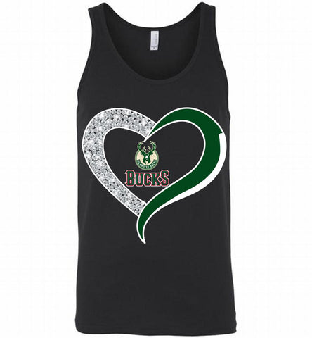 Milwaukee Bucks In Diamond Heart Tank - zezetee