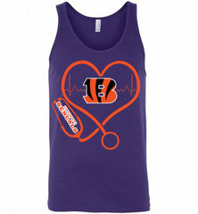 Nurse Heartbeat Cincinnati Bengals Tank - zezetee
