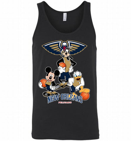 Mickey Goofy Donald Loves New Orleans Pelicans Basketball Fans Tank - zezetee