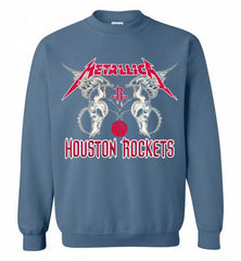 Metallica Houston Rockets Logo Crewneck Sweatshirt - zezetee