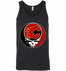 NHL TEAM CALGARY FLAMES X GRATEFUL DEAD LOGO BAND Tank