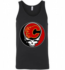 NHL TEAM CALGARY FLAMES X GRATEFUL DEAD LOGO BAND Tank - zezetee