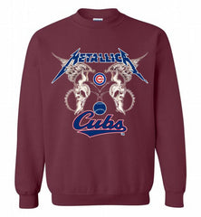 Metallica Chicago Cubs Logo Crewneck Sweatshirt - zezetee
