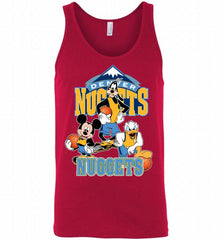 Mickey Goofy Donald Loves Denver Nuggets Basketball Fans Tank - zezetee