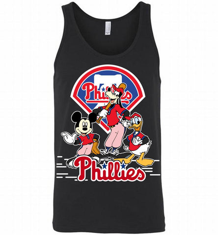 Mickey Goofy Donald Philadelphia Phillies Teams Tank - zezetee