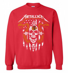 Metallica Snake Skull Chicago Blackhawks Logo Crewneck Sweatshirt - zezetee