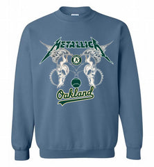 Metallica Oakland Athletics Logo Crewneck Sweatshirt - zezetee