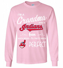 I'M A Grandma And A Cleveland Indians Fans Gift Gildan Long Shirt - zezetee