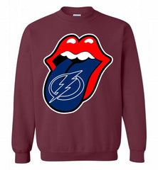 Tampa Bay Lightning  x The Rolling Stones Logo Crewneck Sweatshirt - zezetee