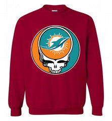 Miami Dolphins Grateful Dead Logo Band Crewneck Sweatshirt - zezetee