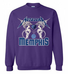 Metallica Memphis Grizzlies Logo Crewneck Sweatshirt - zezetee