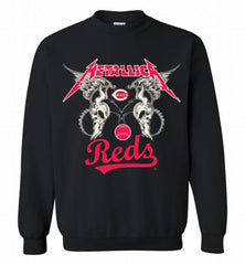 Metallica Cincinnati Reds Logo Crewneck Sweatshirt - zezetee