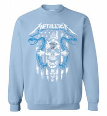 Metallica Snake Skull Oklahoma City Thunder Logo Crewneck Sweatshirt - zezetee