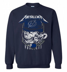 Metallica Skull Snake Tampa Bay Lightning Crewneck Sweatshirt - zezetee