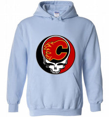 NHL TEAM CALGARY FLAMES X GRATEFUL DEAD LOGO BAND Hoodie - zezetee