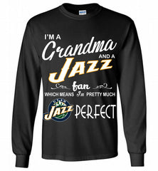 I'M A Grandma And A Utah Jazz Fans Perfect Gildan Long Shirt - zezetee