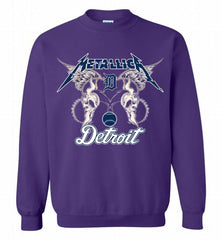 Metallica Detroit Tigers Logo Crewneck Sweatshirt - zezetee