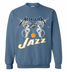 Metallica Utah Jazz Logo Crewneck Sweatshirt - zezetee