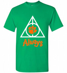 CLEMSON TIGERS UNIVERSITY PAW DEATHLY HALLOWS ALWAYS GIFT Shirt - zezetee