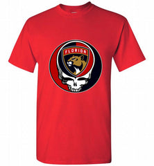 NHL TEAM FLORIDA PANTHERS X GRATEFUL DEAD LOGO BAND Shirt - zezetee